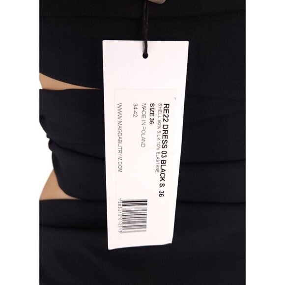 Magda Butrym Asymmetrical Cut-Out Short Cocktail Dress FR 36 US 4 Black NWT - Picture 9 of 16